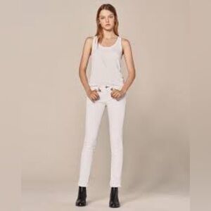 Rag & Bone The Dre Boyfriend Skinny Low Rise Stretch Aged Bright White Size 23